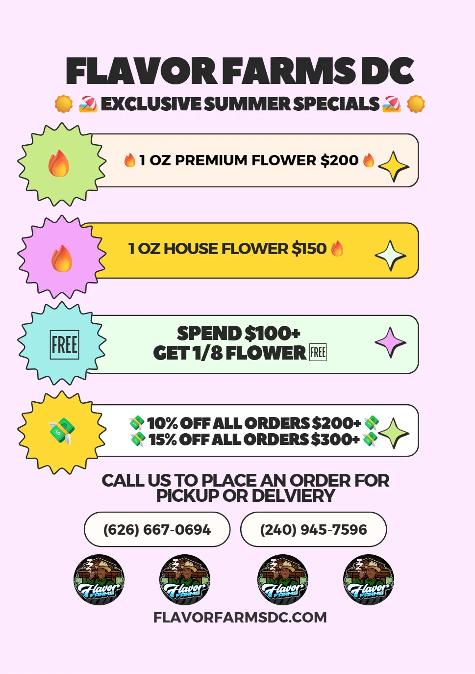 FLAVOR FARMS DC SUMMER SPECIALS